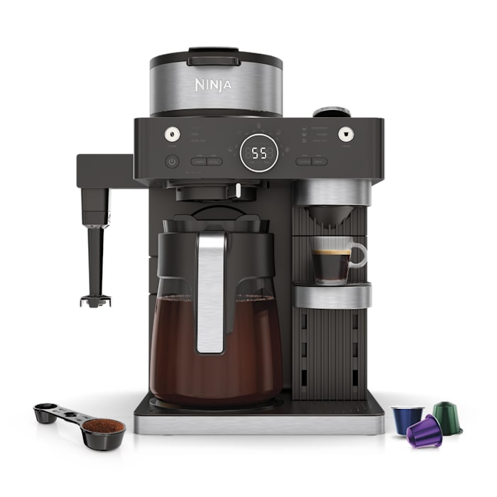 Ninja Espresso & Coffee Barista System: 19-Bar Pressure, Built-in Frother