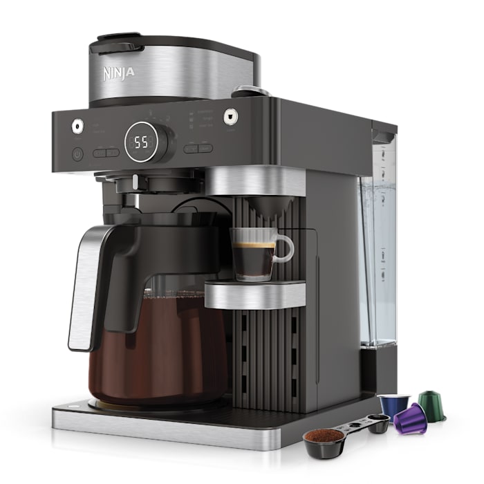 Ninja Espresso & Coffee Barista System: 19-Bar Pressure, Built-in Frother