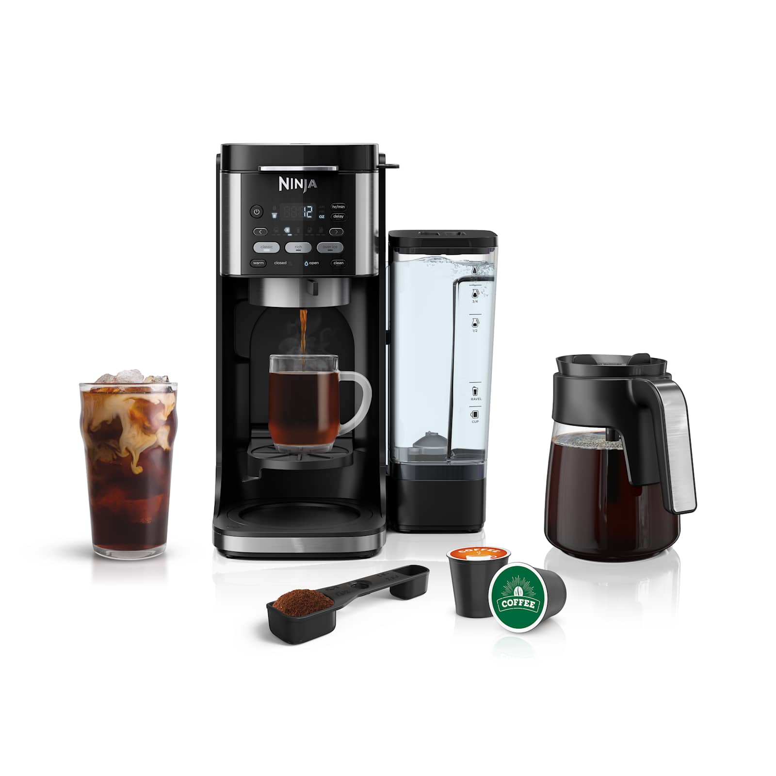 Ninja DualBrew Hot & Iced Coffee Maker: Grounds & Pods, Classic, Rich, Over Ice Brews