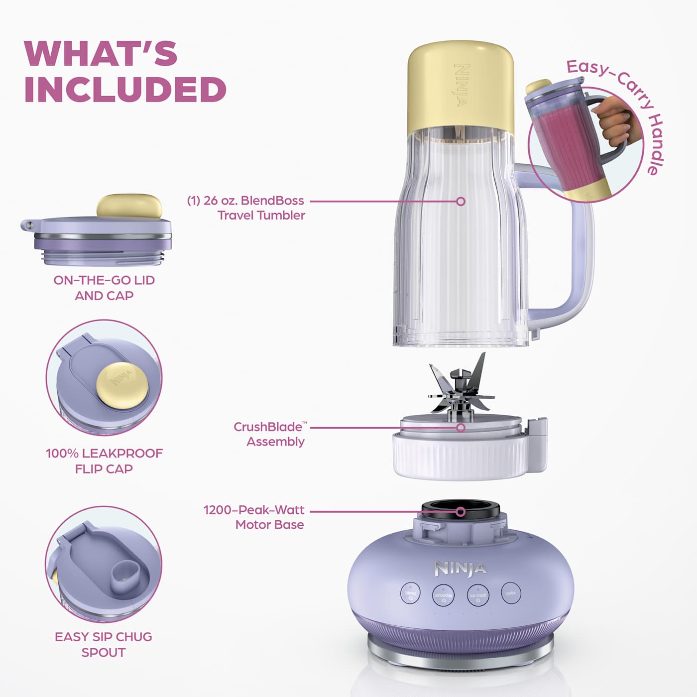 Ninja BlendBOSS Powerful 1200-Watt Ice-Crushing Tumbler Blender Bundle