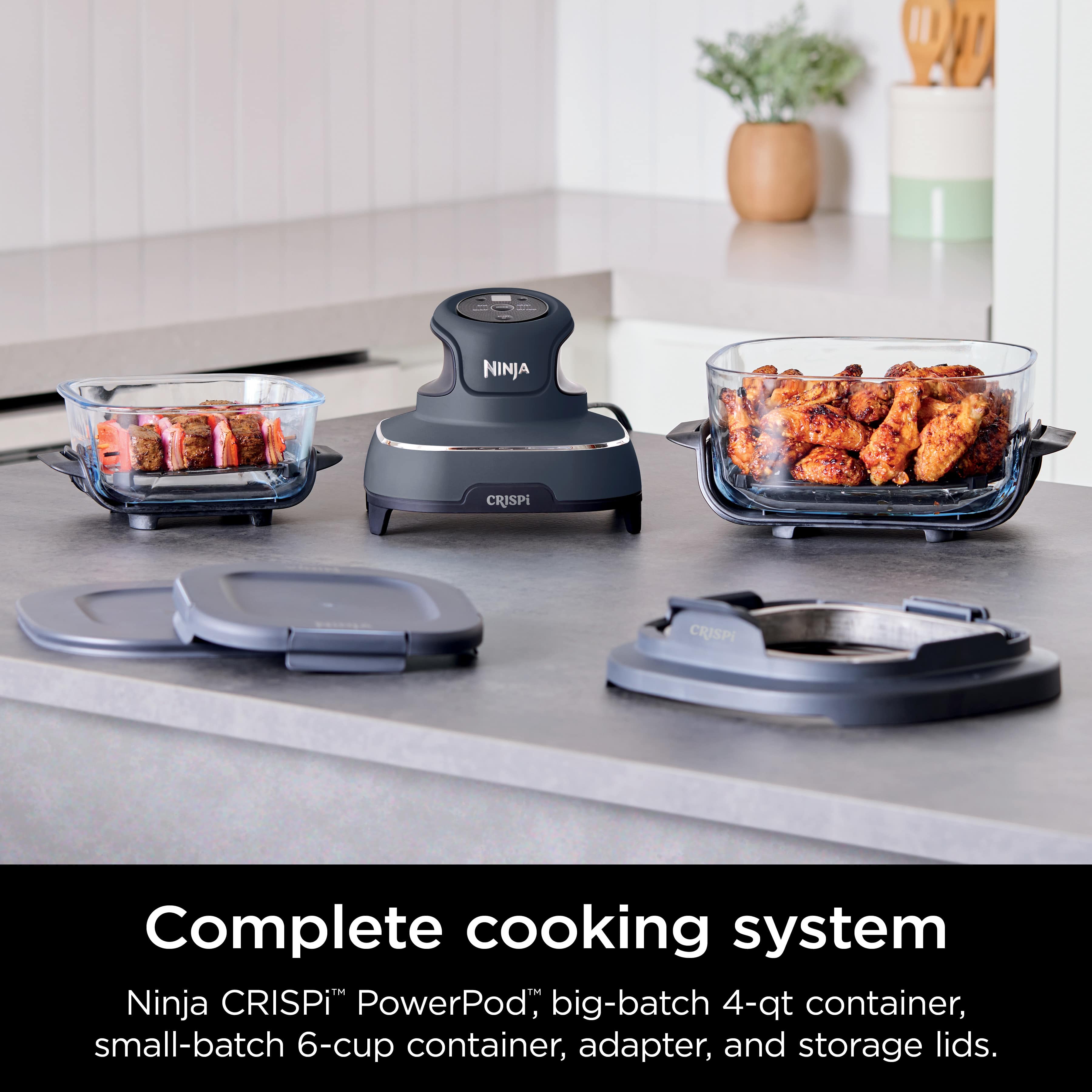Ninja Crispi 4-in-1 Portable Glass Air Fryer System for Healthy Cooking