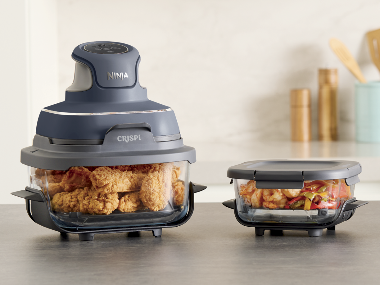 Ninja Crispi Portable Glass Air Fryer Cooking System 4-Pack Bundle Stone