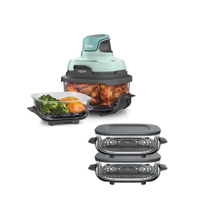 Ninja Crispi Portable Glass Air Fryer Cooking System 4-Pack Mint Bundle