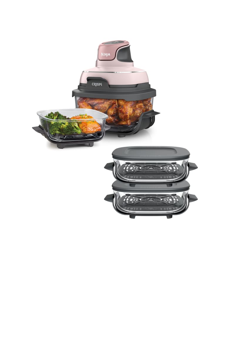 Ninja Crispi Portable Glass Air Fryer Oven 4-Pack Bundle, Pink