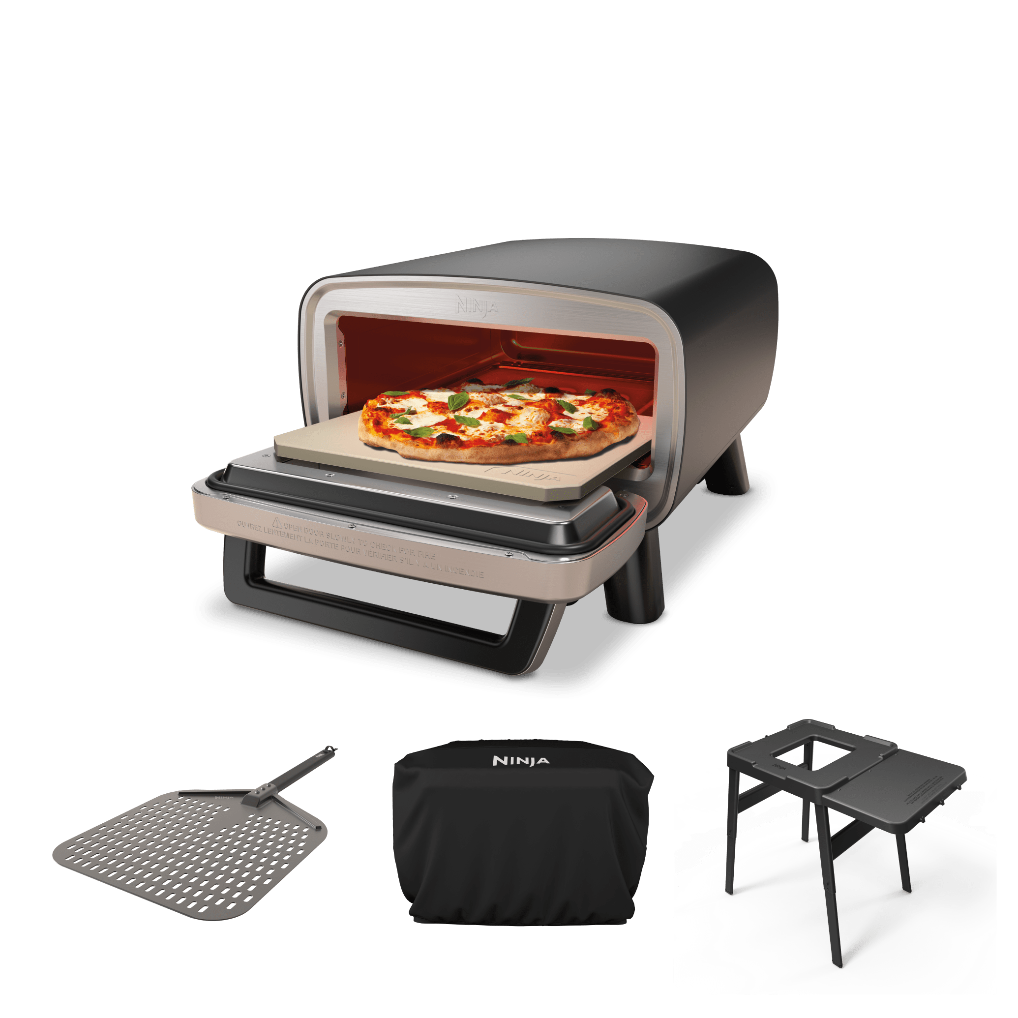 Ninja Artisan 5-in-1 Electric Outdoor Pizza Oven Kit with Peel & Adjustable Table